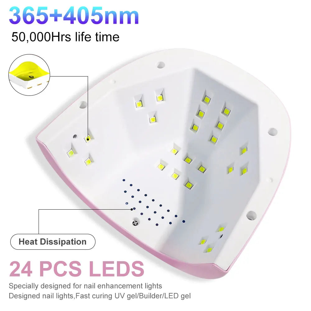 Limegirl UV Lampe 88W Schnell - 24 LEDs 17.5x18x8.7cm
