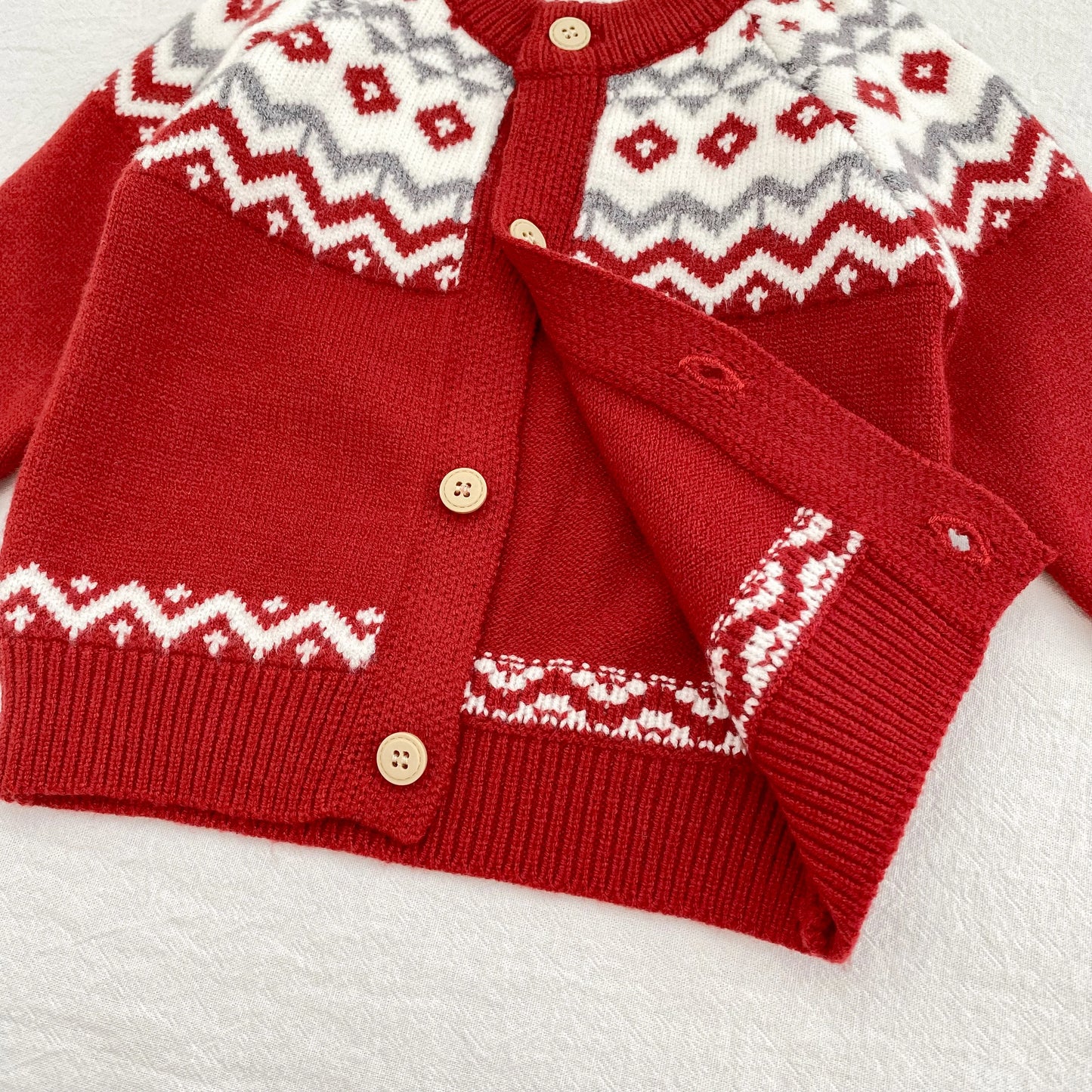 YSUBESTCN Kinder Strickjacke - Warmes Strickoberteil Für Kleinkinder, Größe 0-2 Jahre, Material Wolle, Verschluss Knopf