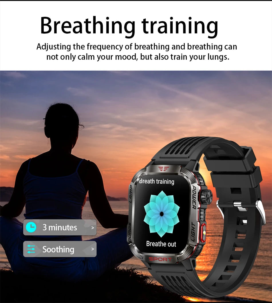 Smartwatch 2025: Outdoor-Military GPS-Sports - Flashlight Compass Collection