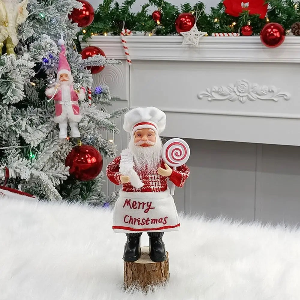 1pc Christmas Decoration Standing Santa Claus Statue Xmas Tree Oranments Hanging Pendants Desktop Adornment Party Supplies Gift
