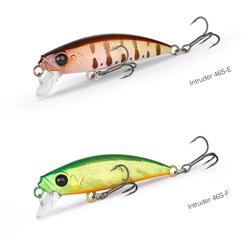 TSURINOYA 46S Sinking Minnow Fishing Lure Intruder 46mm 5g Artificial Trout Ajing Stream Lake Jerkbait Rockfishing Hard Baits