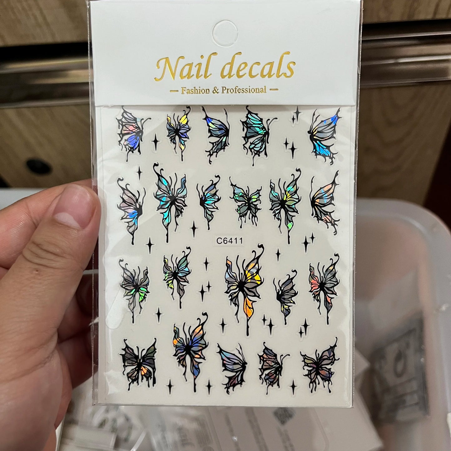 MAFANAILS Y2K Holo Schmetterlinge - 12er Selbstklebend