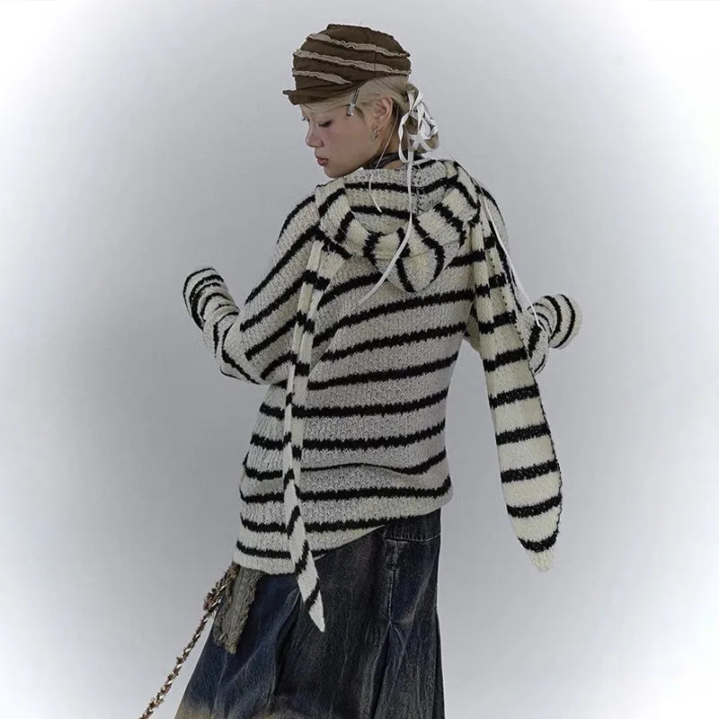 Karrcat Grunge Strickjacke Hollow Out - S/M, Vollarm