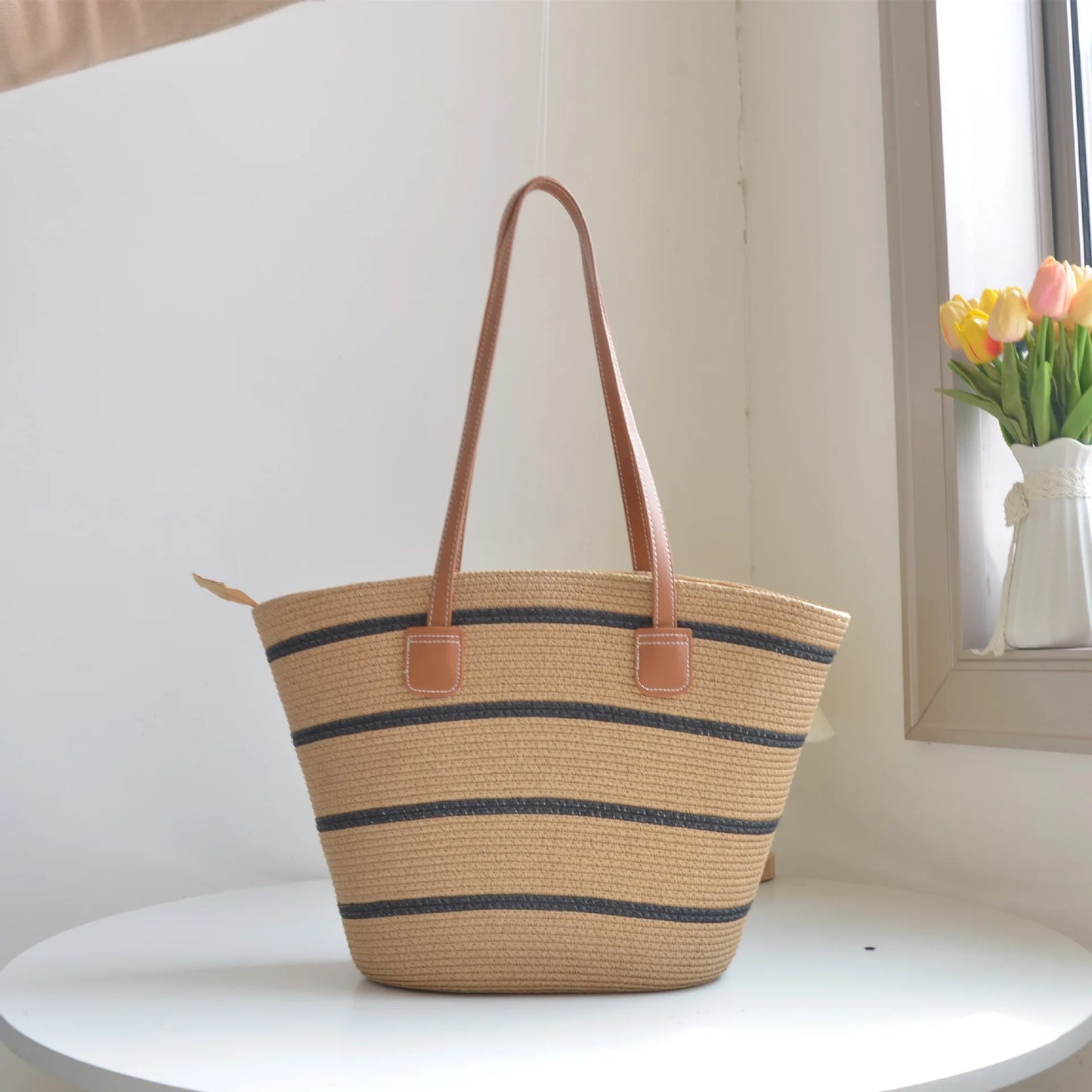 Beach Shopping Bags Luxury Fashion Woven Shoulder Bag Women Handmade Straw Handbags Trend Summer Large Capacity Travel Bag 2023