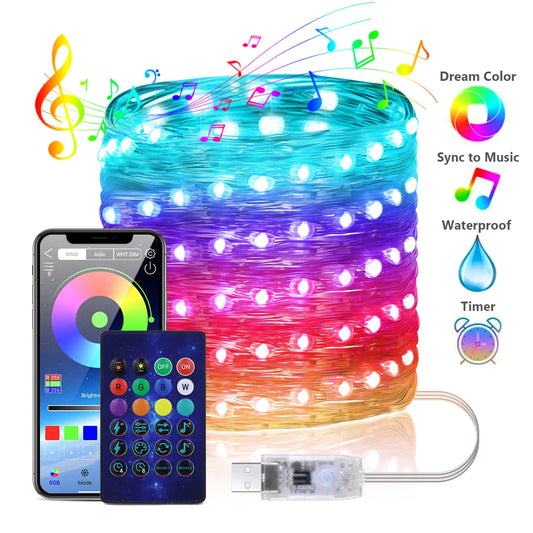 Mannanov LED Curtain Light Dreamcolor - Länge 20m USB 5V Bluetooth