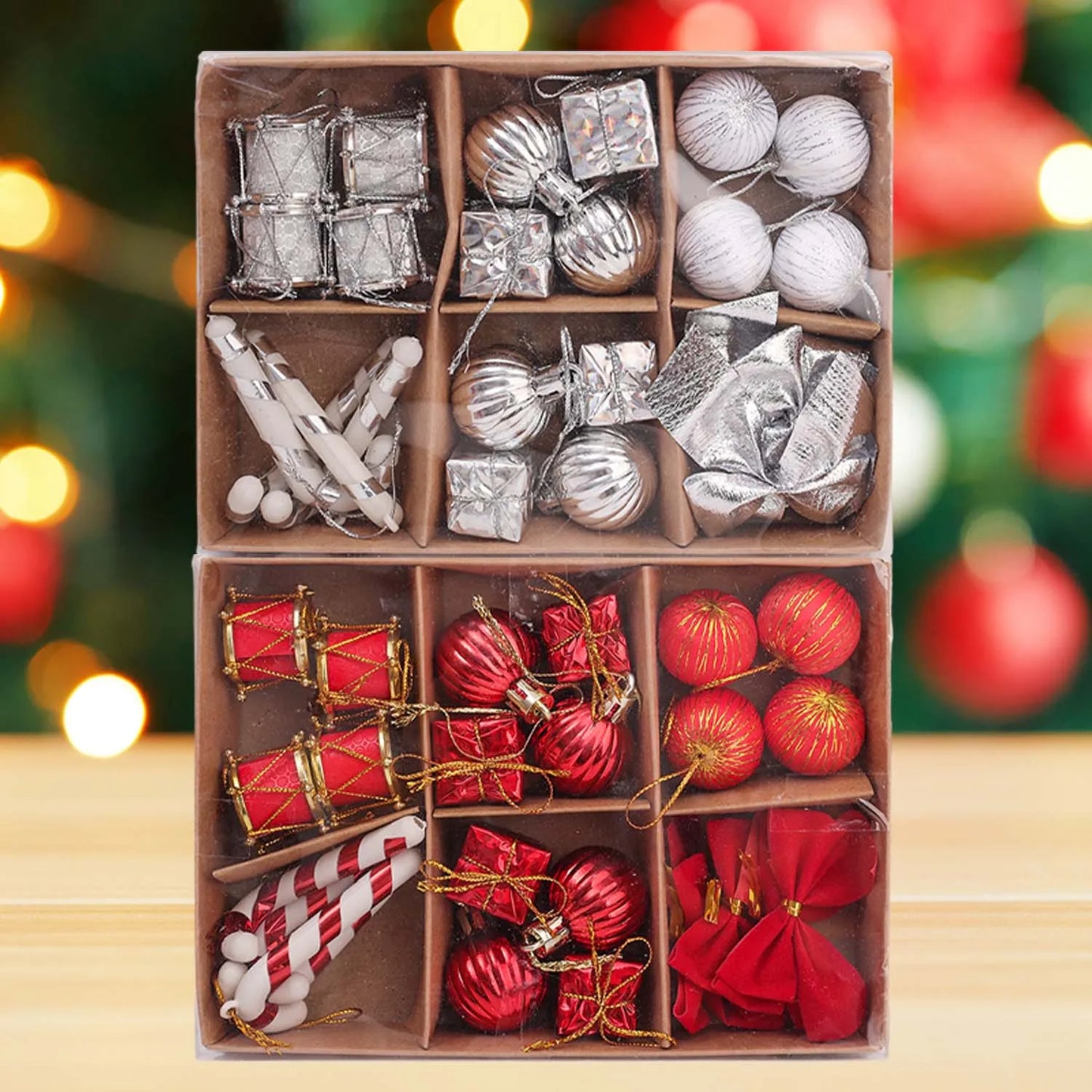 Choice Kugelset Rot-Gold Glitzer - 24 Stück, Ø2 cm