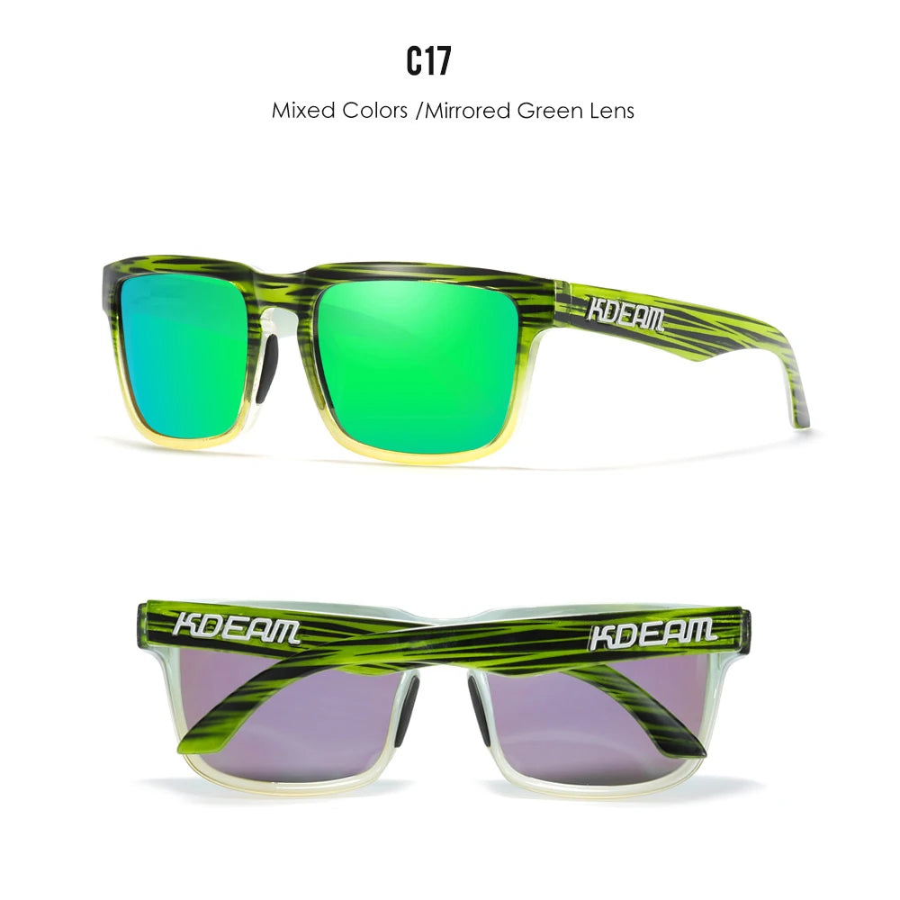 KDEAM Herren Polarisierte Sonnenbrille Quadratisch Casual Outdoor Sonnen Brille Frauen Unisex Sonnenbrille für Paare mit Neuer Verpackung