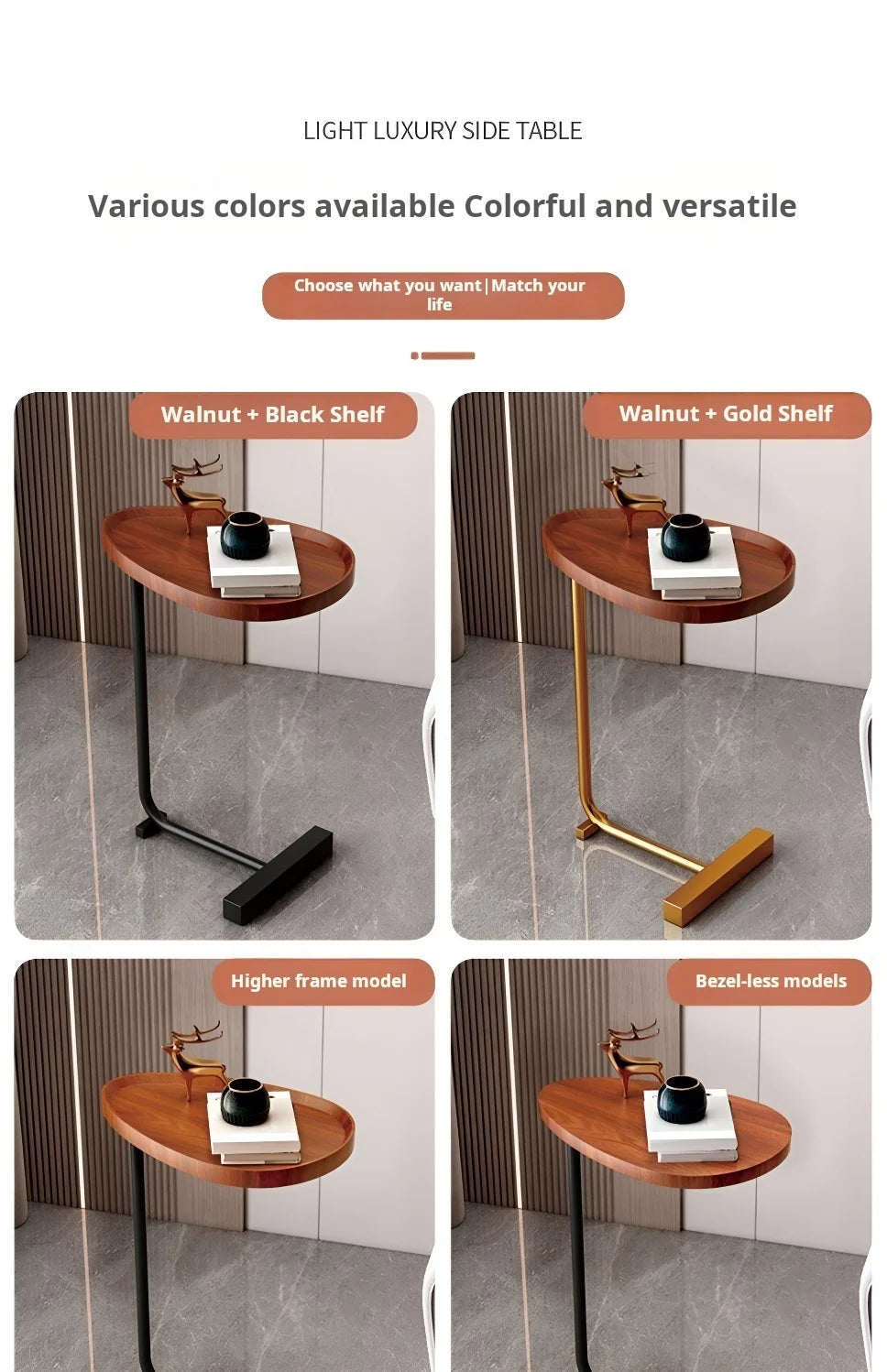 Home Small Apartment Mini Side Table Movable Coffee Table Livingroom Sofa Corner Storage Rack Minimalist Lightluxury Furniture
