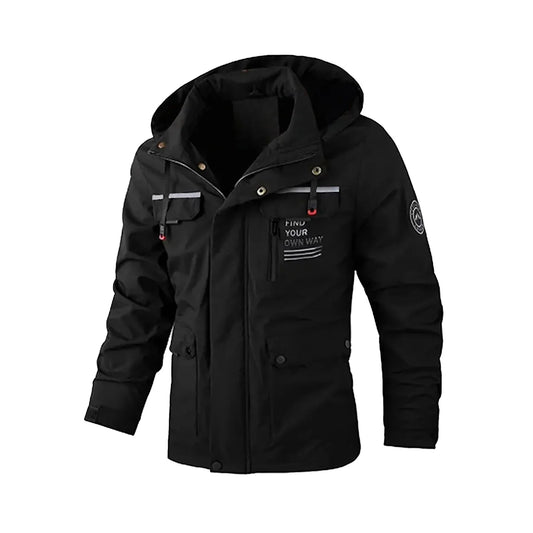 Fujian Hoodie Mehrtaschen - Polyester, Übergröße, leicht