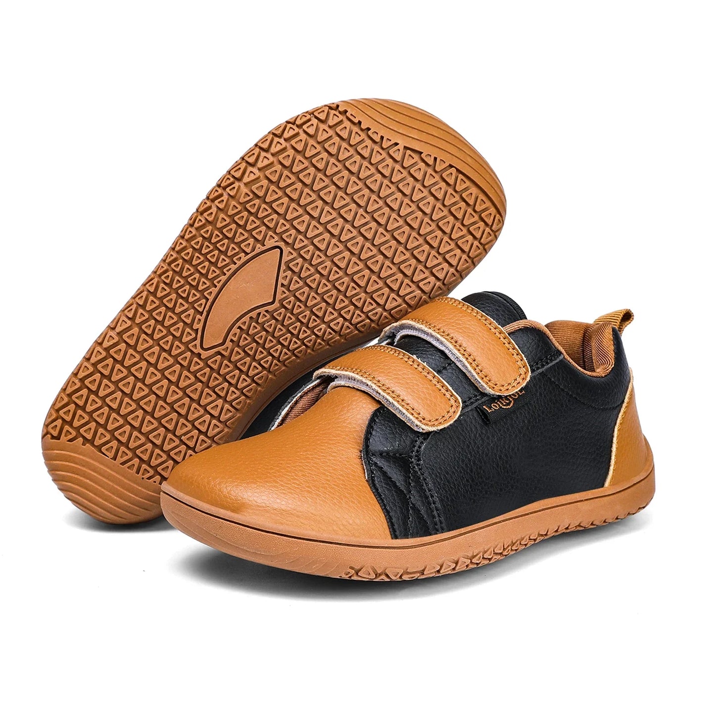 Jungen Mädchen Barfuß Schuhe - Kinder Weite Zehen Minimalistische Mode Sneaker - Leichtgewicht Klettverschluss Kunstleder Walking Flats