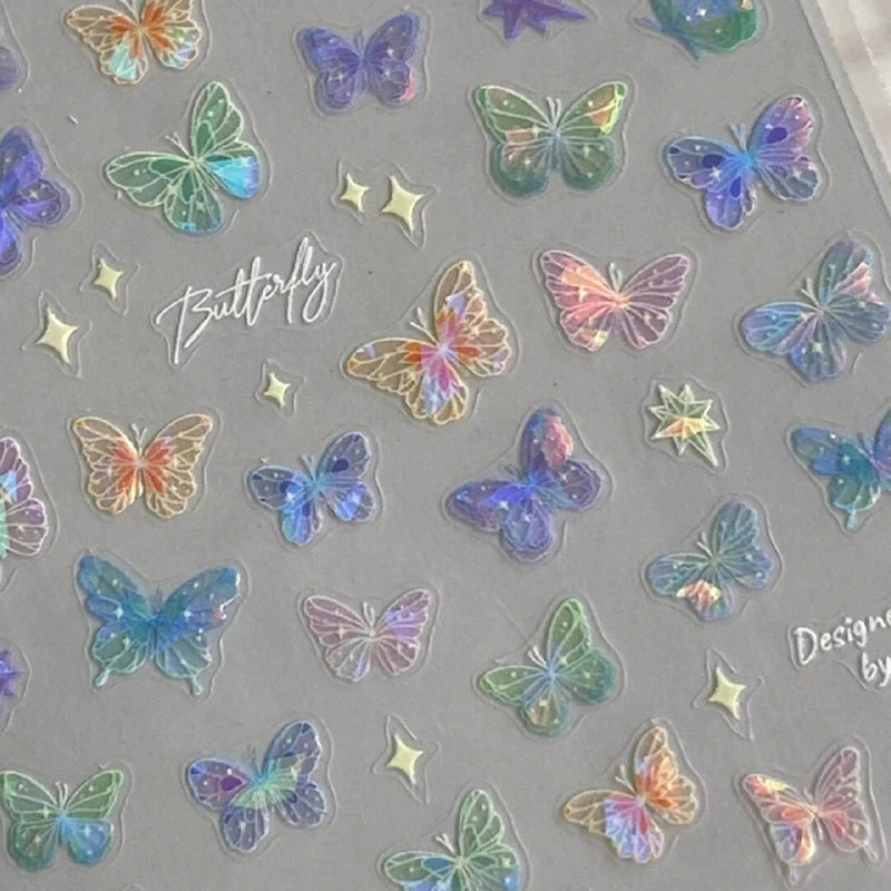 Choice Schmetterling Laser Nail Art - 20 Stück Prägemotiv