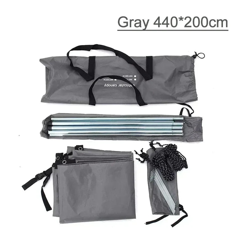 Camping Tent Family Automobile Suv Side Roof Top Sun Shelter Car Truck Sunshade Canopy Anti-UV Waterproof Rainproof Car Awning