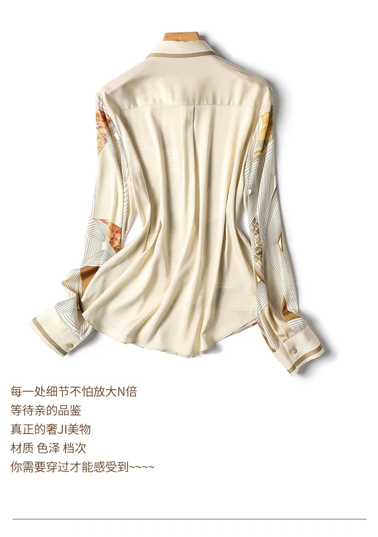 Elegant Style Ladies' Top for Day-to-day and Workplace Graceful Design Women's Blouse with Chic Print and Buttons