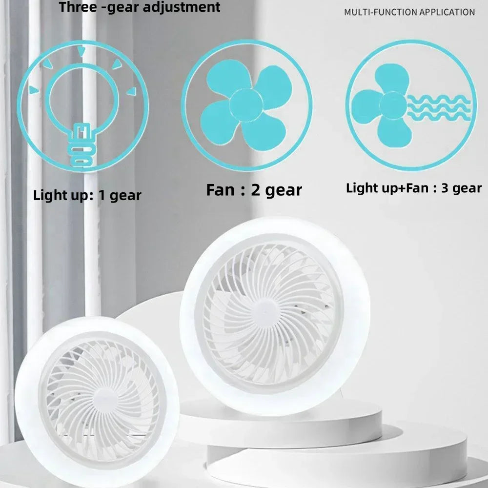 Smart 2 In 1 Deckenventilator Mit Fernbedienung Beleuchtung E27 Umschaltbasis Beleuchtungsbasis Für Schlafzimmer Und Wohnzimmer
