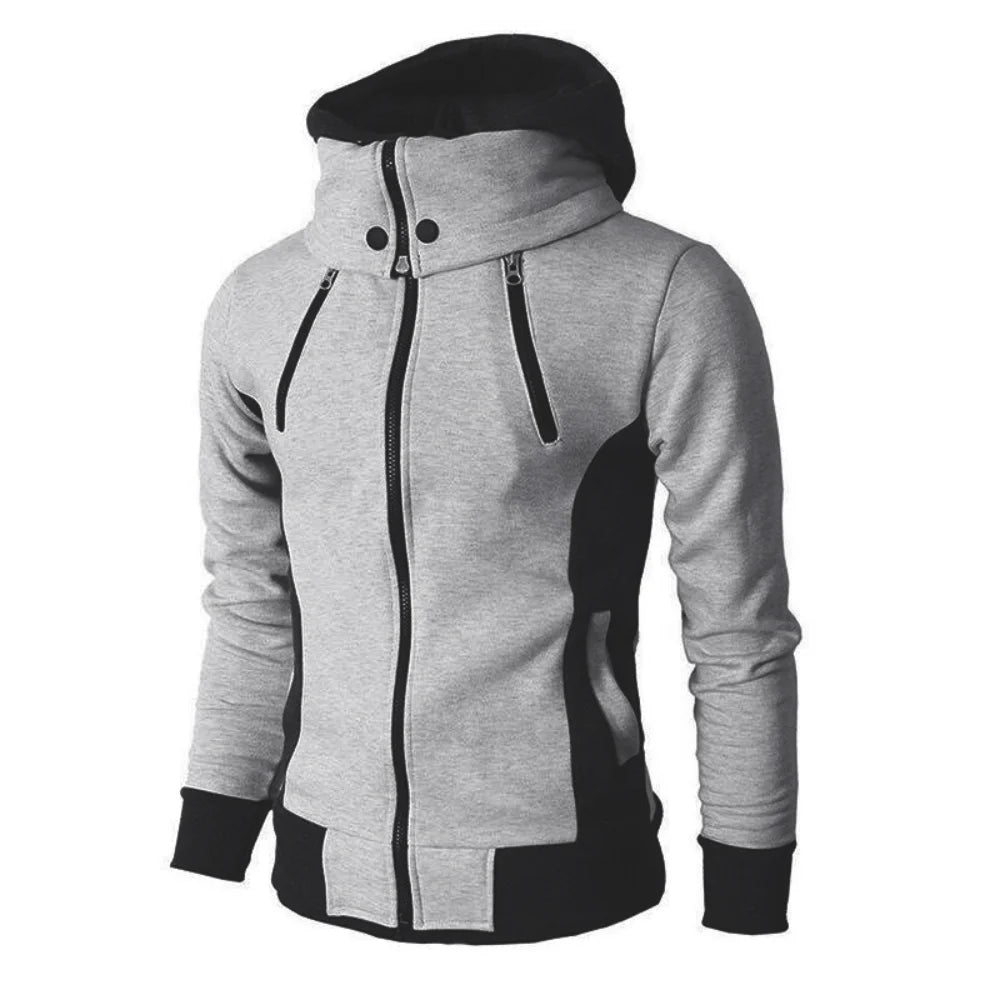 Zipper Slim Fit Fleece-Bomber mit Kapuze - S/M/L, Slim