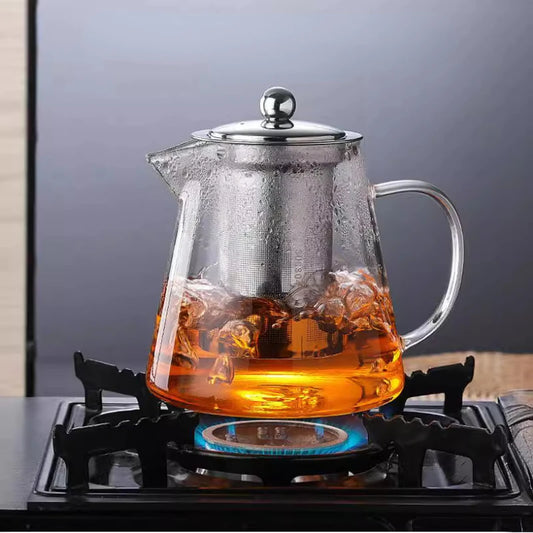 JUNBOPRO Teekanne Hitzebeständig - 850ml Borosilikat Glas