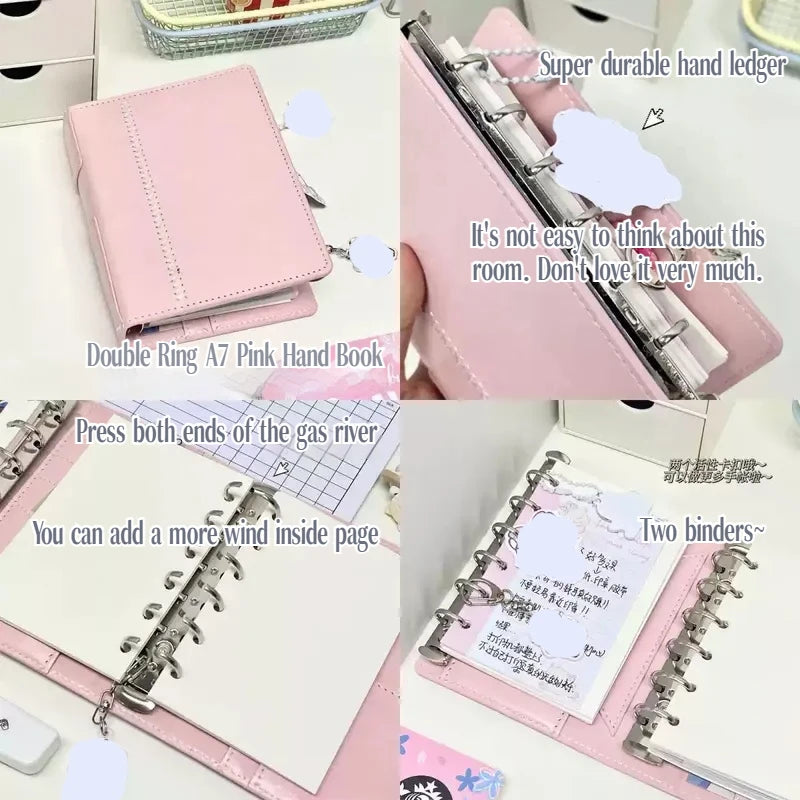 Leather Portable Pocket Booklets Black/Brown A7 Pu Notebooks With 40sheets Blank Pages For Kids' Daily Plans Back To School Gift