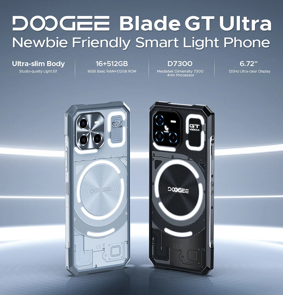 DOOGEE Blade GT Ultra LED-Lichteffekt - 5500 mAh, 33 W, 6.72 Zoll