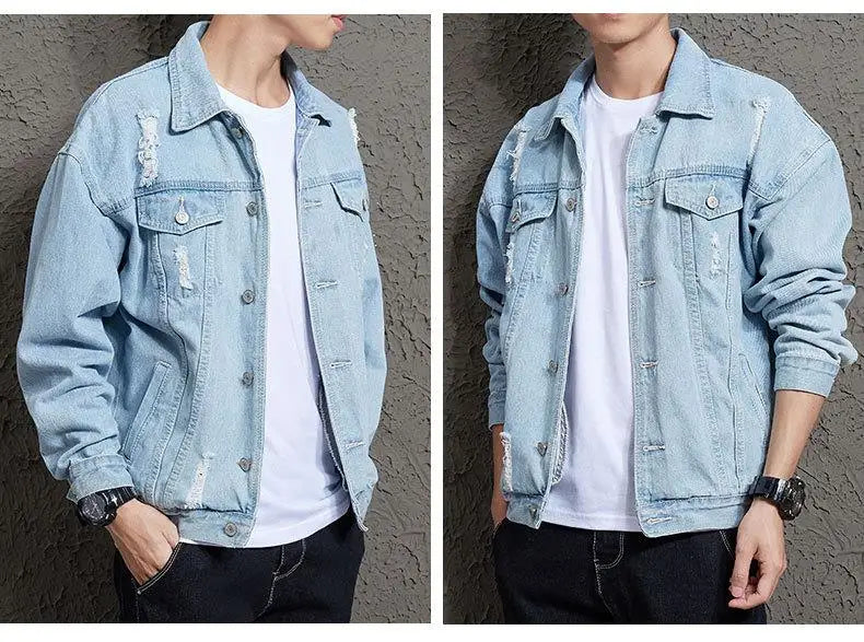 CN Guangdong Denim Mantel - Leicht Größe M Knopfverschluss
