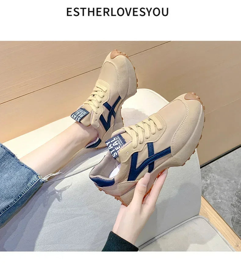 Women Sneakers Leather Luxury Platform Shoes New Fashion Leisure Light Anti-slip Green Running Shoe Fashion Designer Women Shoes