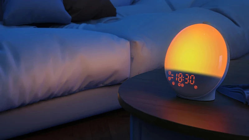Wake Up Light Alarm Clock Sunrise/Sunset Simulation Digital Clock with Night Light FM Radio Desk Clocks Niditon