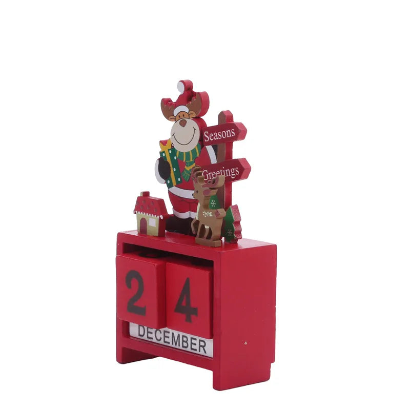 CN Adventskalender Holz Countdown - Kapazität 24 Tage, Größe 15x20 cm
