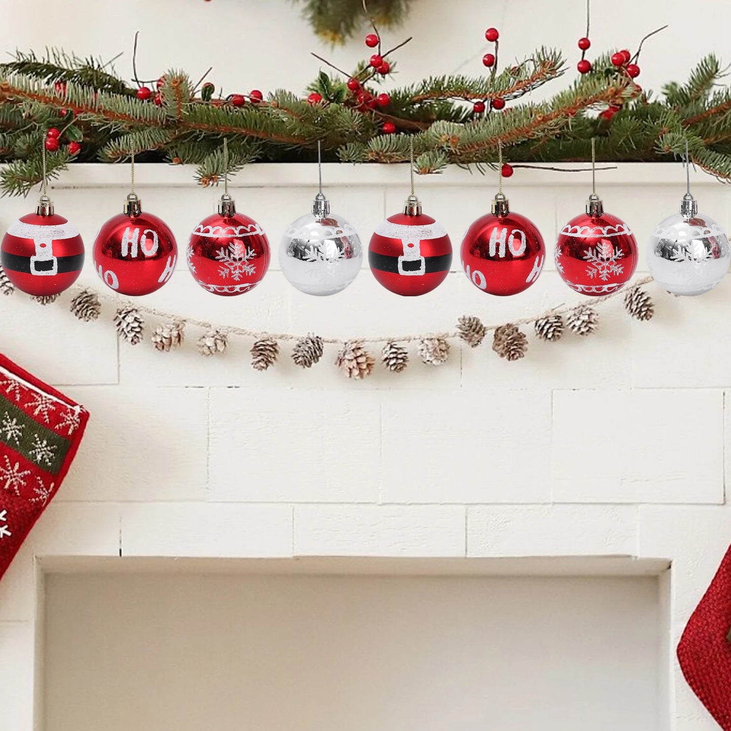 Choice Kunststoff Weihnachtskugeln Set - 24-6 Stück, Durchmesser 6 cm