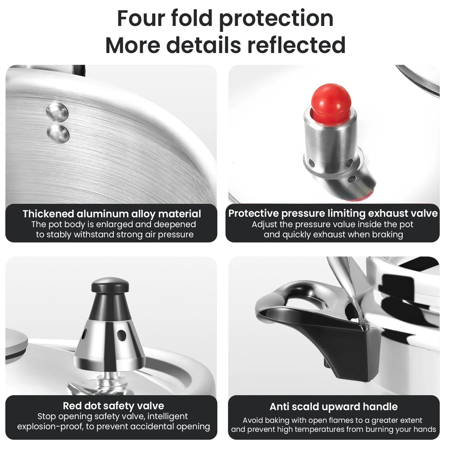Aluminium Schnellkochtopf 3L/7L - Multifunktionaler Drucktopf für Gasherd