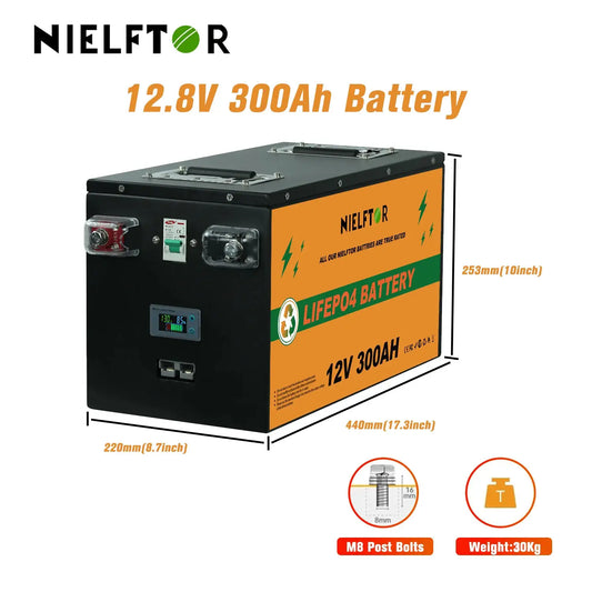 12V 24V 48V 100Ah 200AH 300AH LiFePO4-Batterie Eingebaute BMS-Zellen der Güteklasse A für Golfwagen RV Solarspeicher Steuerfrei PL EU-Lager