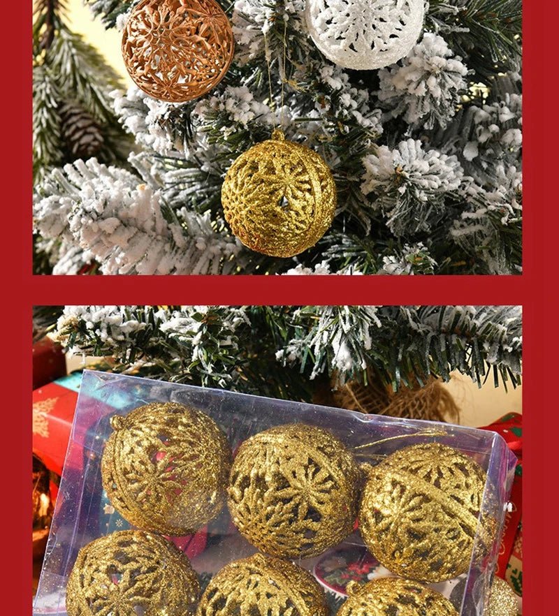 Choice Weihnachtskugeln 6 cm - 6 Stück Kunststoff Glitzer