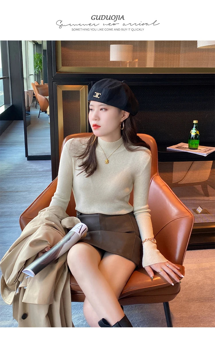 HerbstChic Mockneck Stehkragen - S-XL, dünn, Strick