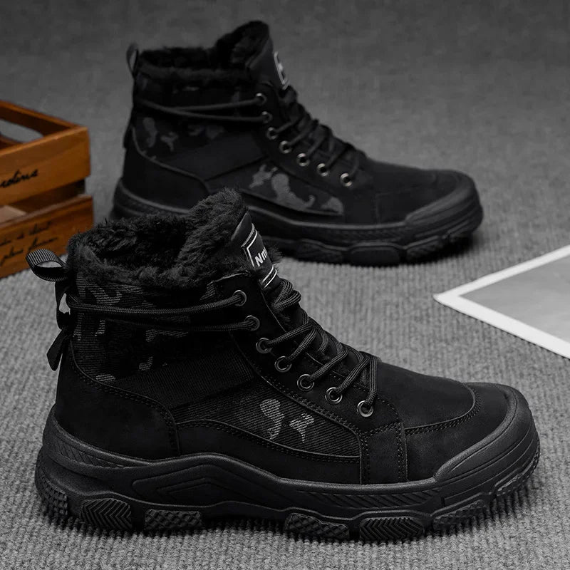 Ghete de iarnă călduroase cu căptușeală din velur Choice B2-M2299 - Mărimea EU 39-44, Toc 1-3 cm, Antiderapante