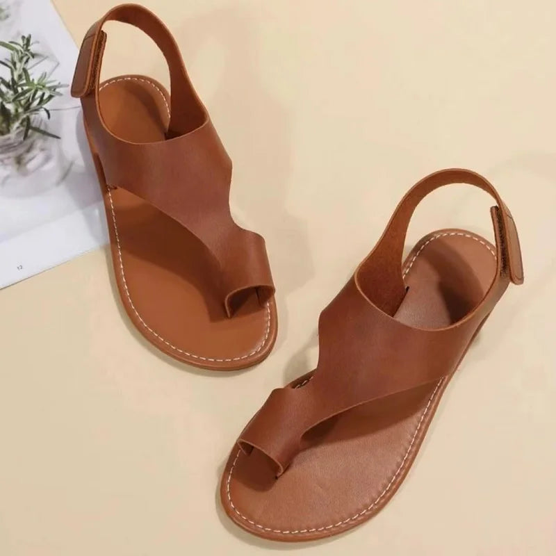 Women's Sandals Flats Flip-flops Summer 2024 New Casual Elegant Woman Shoes with Low Heels Luxury Best Selling Comfortable White