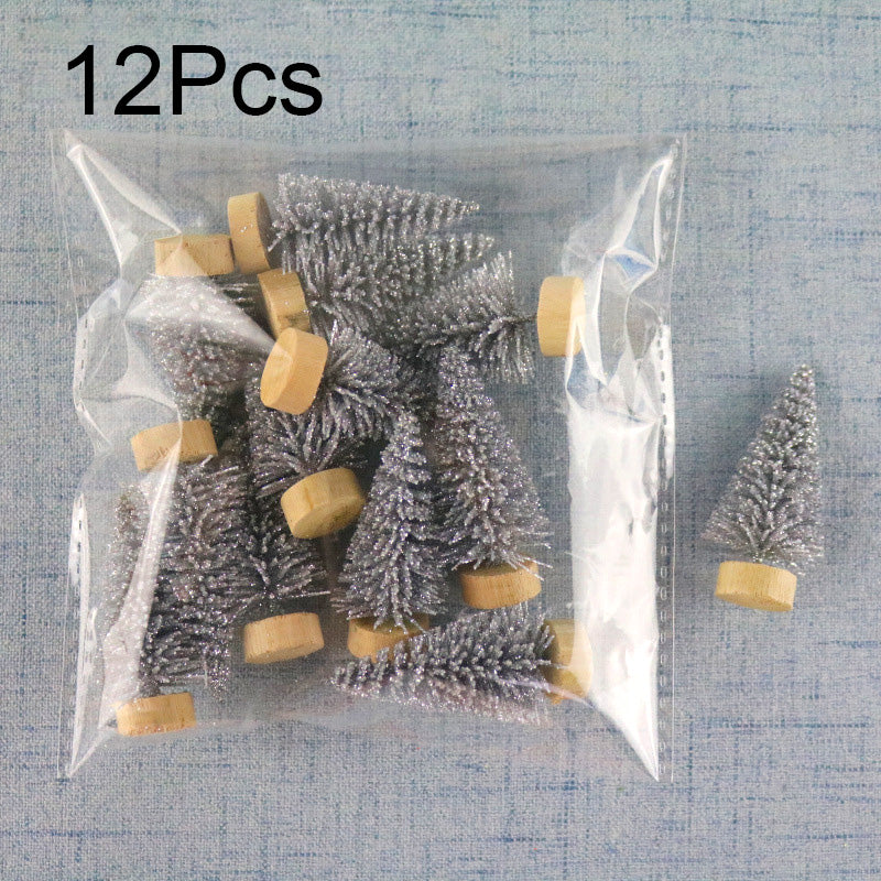 Choice Mini-Weihnachtsbaum Set - 12 Stück, Kunst-Sisal, Tischdeko