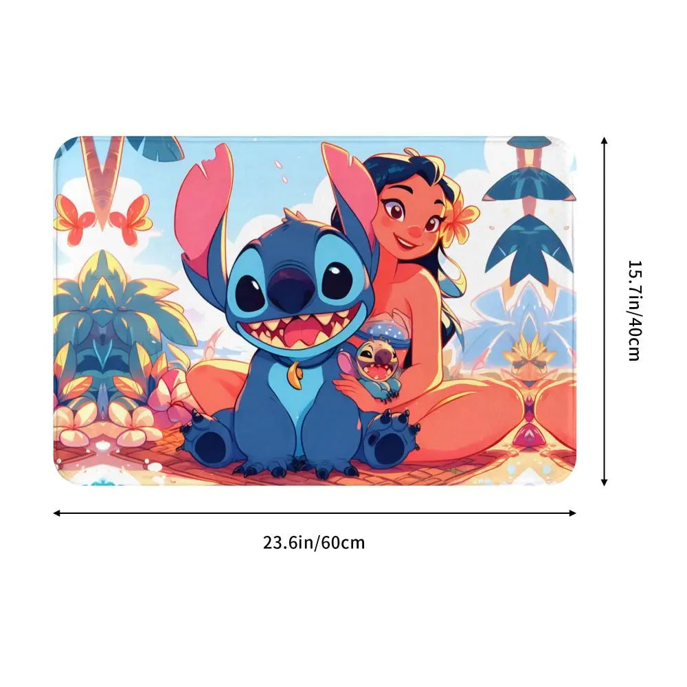 Custom Cartoon Stitch Floor Door Kitchen Bathroom Mat Anti-Slip Outdoor Doormat Bedroom Balcony Entrance Rug Carpet Footpad