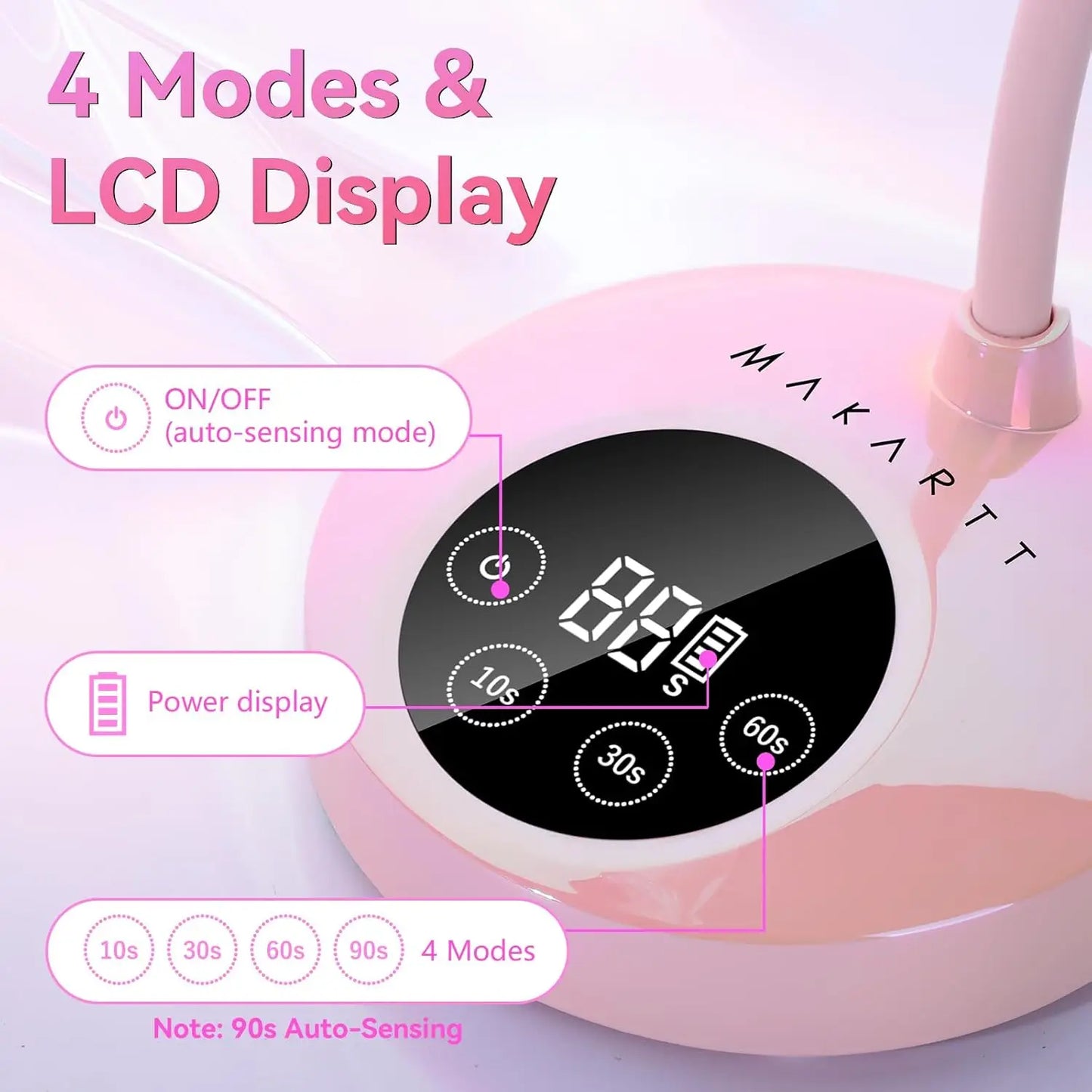 Makartt UV LED Nail Lamp Rechargeable Mini UV Light for Gel Nails Polish Fast Curing Goosenecks UV Lamp 10W Equitment Manicure
