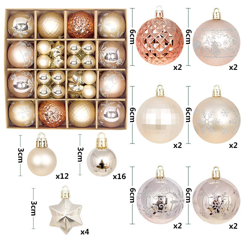 Choice GP165 Weihnachtskugeln Set - 44 Stück, Durchmesser 3 Und 6 cm