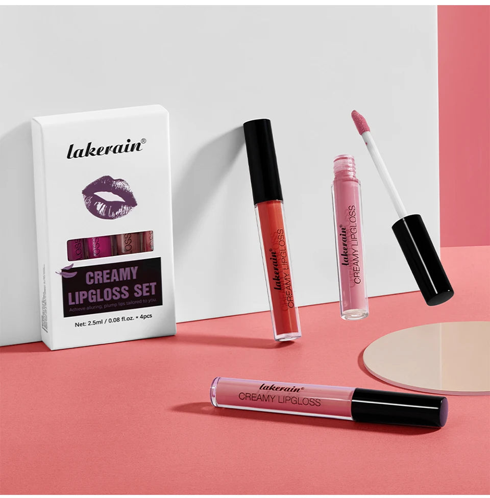 Lipgloss Cream Texture Lipstick Semi-Matte Long Lasting Do Not Fade 8 Colors Experience Richly-Pigmented Shades Peach Makeup