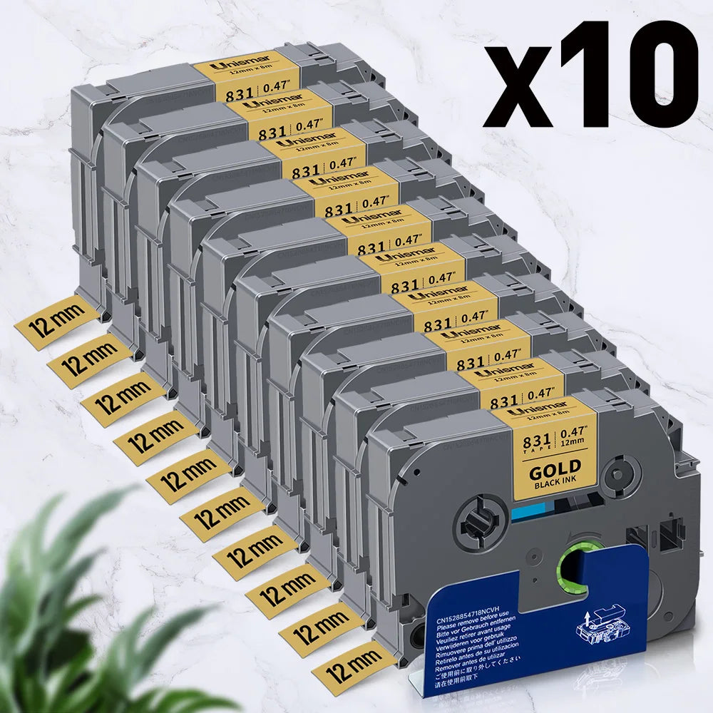 Label-Bänder 2025: 5PK-10PK TZe231 Compatible - Brother P-touch White Lamination Collection