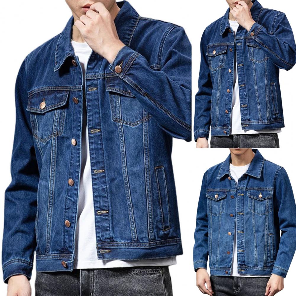 Casual Denim Jacket for Men Coat Single-breasted Cardigan Jacket Men Denim Coat Male Jacket chaquetas hombre куртка мужская