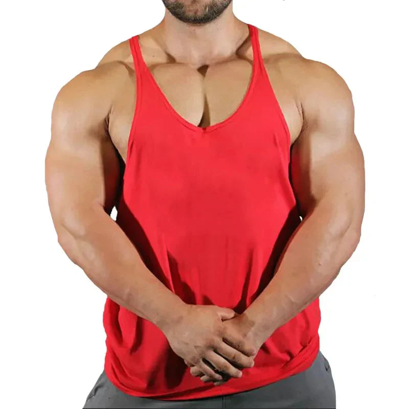 Men gym stringer tank – muscle workout vest for fitness