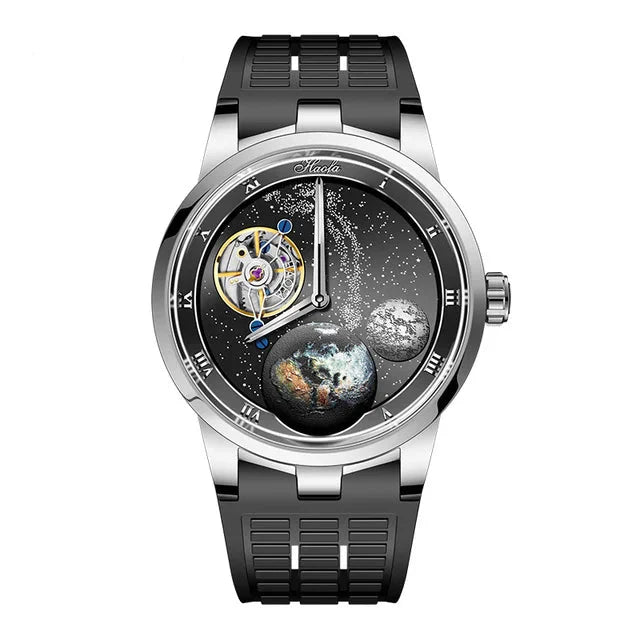 Haofa luxury men watch carrousel sapphire starry dial mechanical wristwatch