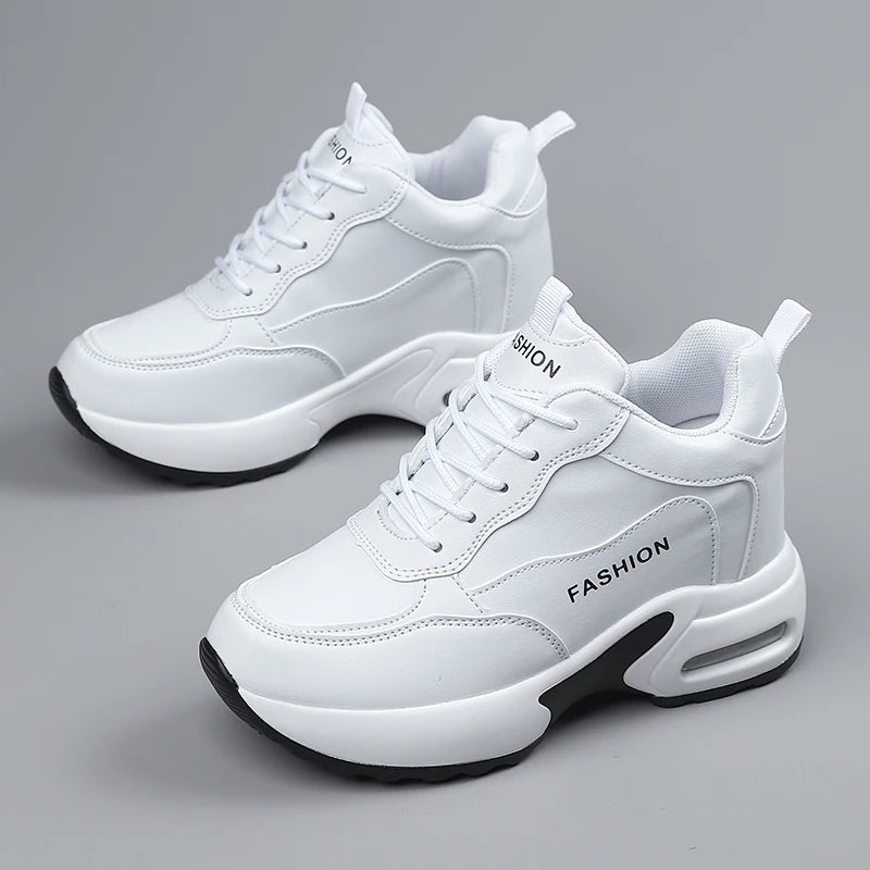 Women Sneakers Thick Soled White Height Increasing High-quality Sports Trend Fashion Walking Breathable Casual Shoes for Women