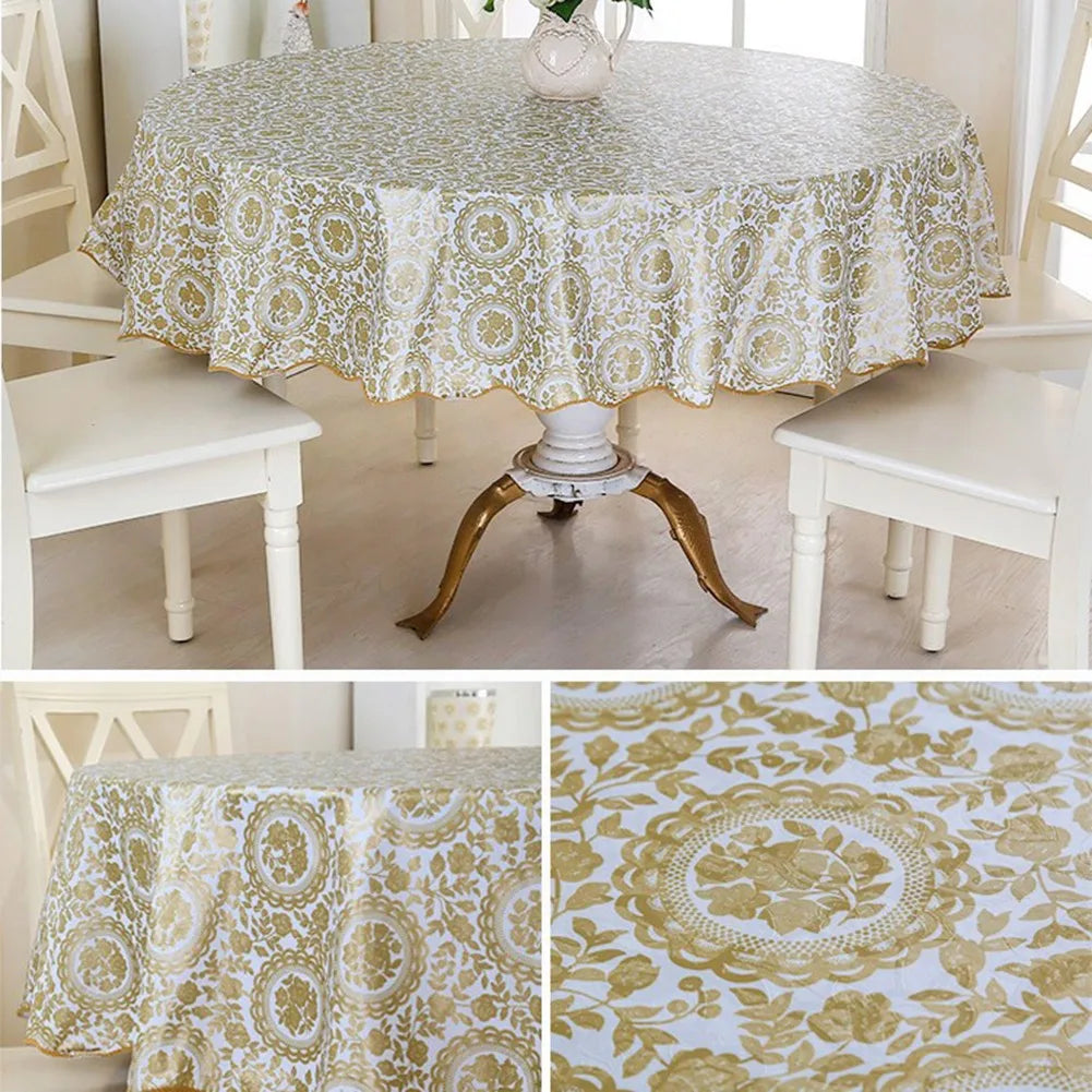 152/180 Cm Round Tablecloth Washable Tablecloth Decorative Tablecloth Indoor Holiday Home Christmas Party Picnic Restaurant