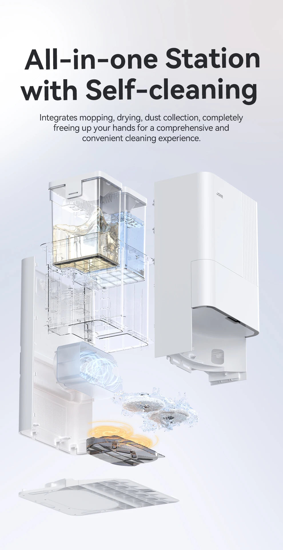 JONR P20 Pro Wischfunktion - Staubbeutel 3L Robot-Leistung 50W Wassertank 4L