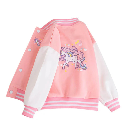 BOTEZAICN Einhorn Jacke Sportlich - 3-12 Jahre V-Ausschnitt