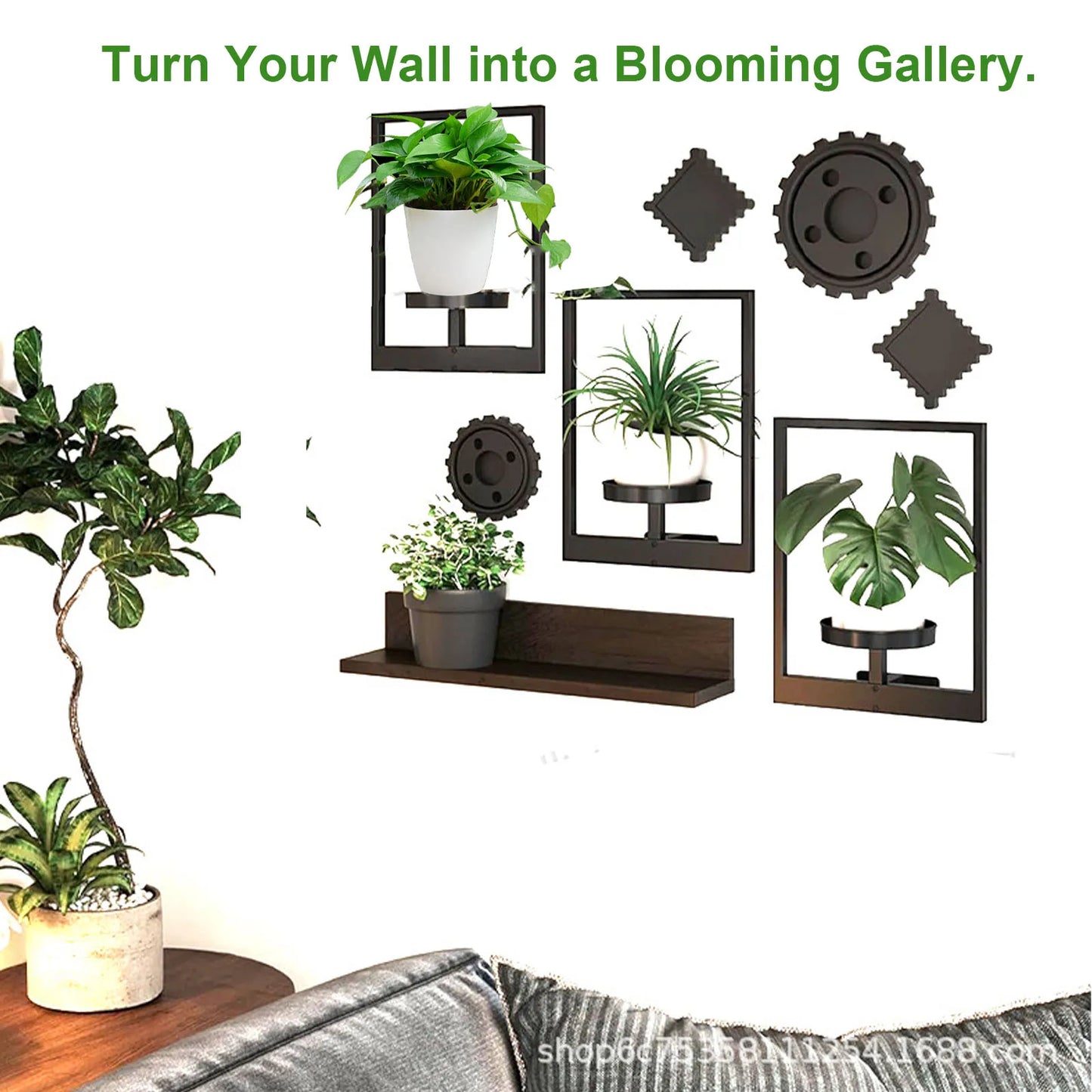 GreenFrame Bilderrahmen-Wandpflanzenhalter Kunststoff Montage InnenAußen