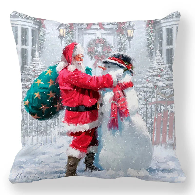 2025 New Year Christmas pillow case 30*50cm,40*40cm,45x45cm, cushion cover home Christmas decoration pillow case