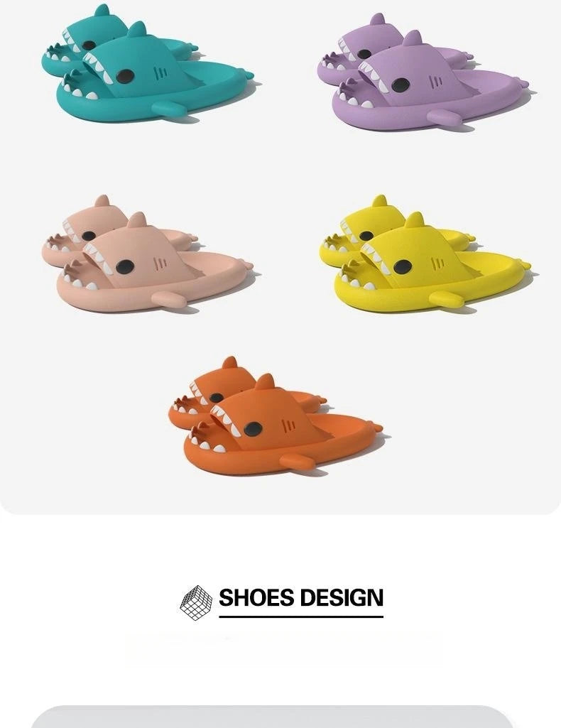 Frauen Cartoon Hai Hausschuhe Männer Innen Badezimmer Slides Sommer Paar Mode Flach Schuhe Sandalen Heim Weich EVA Strand Flip Flops
