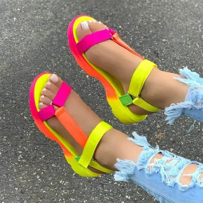 Strand-Sandalen 2025: Beach Shoes Woman 2025 Summer Sandals Woman Non-Slip - Casual Multi Color Shoes Fashion Solid Open Toe Sandals Daily Comfortable Collection